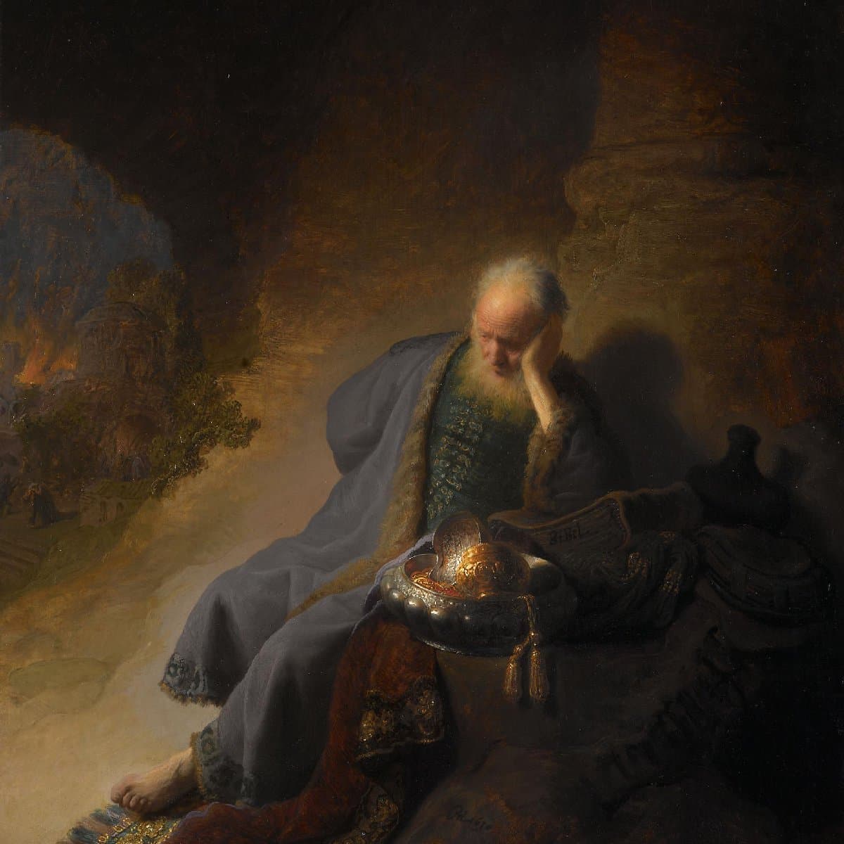 Rembrandt — Jeremiah Lamenting the Destruction of Jerusalem, 1630